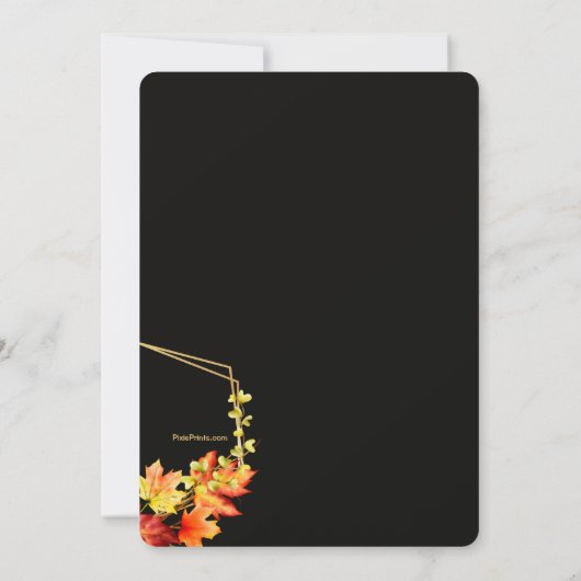 Een Seizoen van Dankbaarheid Dinnerparty Kaart (Achterkant)