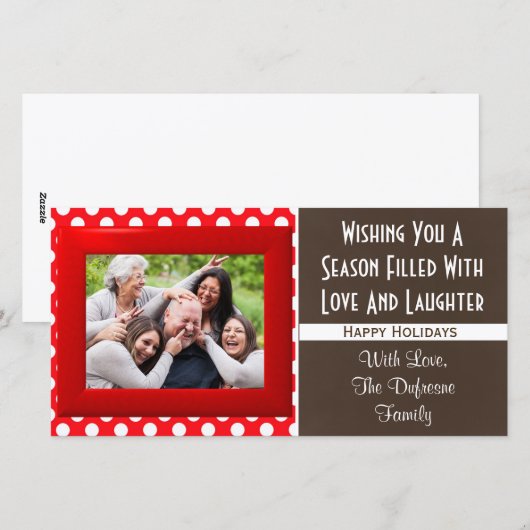 Een seizoen van liefde en lach kerstmis feestdagenkaart (Voorkant / Achterkant)