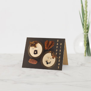 Een seizoensgebonden herfst herfstverjaardagskaart bedankkaart