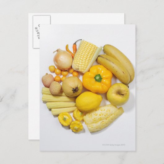 Een selectie van gele vruchten & groenten briefkaart (Voorkant / Achterkant)