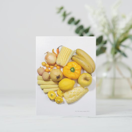 Een selectie van gele vruchten & groenten briefkaart (Staand voorkant)