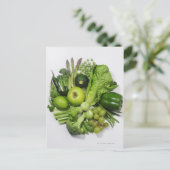 Een selectie van groene groenten en fruit. briefkaart (Staand voorkant)