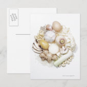Een selectie van witte groenten en fruit. briefkaart (Voorkant / Achterkant)