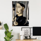 Een Selfie, Abstract Man gebruiken Poster (Thuiskantoor)