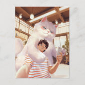 Een selfie met de pluizige reus briefkaart (Voorkant)