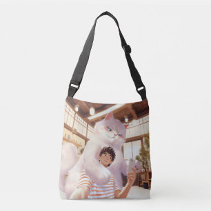 Een selfie met de pluizige reus crossbody tas