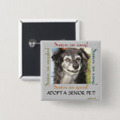 Een senior pakket aannemen vierkante button 5,1 cm (Voorkant /achterkant)