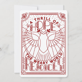 Een sensatie van hoop, de vermoeide wereld verheug feestdagenkaart