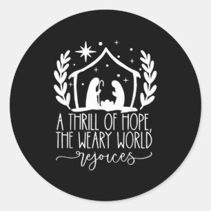 Een sensatie van hoop Geboorte Christelijk Vrolijk Ronde Sticker