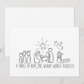 Een sensatie van hoop Kerststal schets Feestdagenkaart (Voorkant / Achterkant)