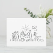 Een sensatie van hoop Kerststal schets Feestdagenkaart (Staand voorkant)