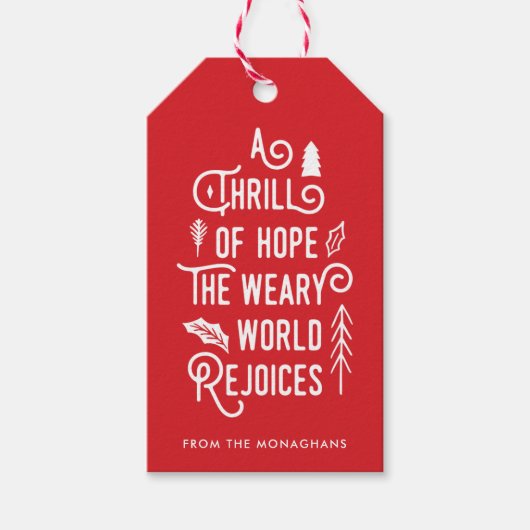 Een sensatie van hoop | Rood Cadeaulabel (Voorkant)