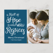 Een sensatie van Hope Blue Christmas Baby Feestdagenkaart (Voorkant)