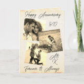 Een Sepia Fotosjabloon Trouwen Jubileum Kaart (Voorkant)