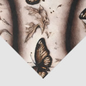 Een Sepia vlinder ontwerp Tissuepapier (Detail)