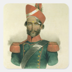 Een Sepoy: een Indische soldaat in het Franse bata Vierkante Sticker