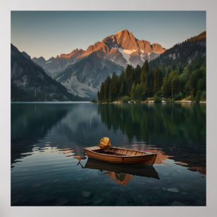 Een sereen en boeiend alpenlandschap poster