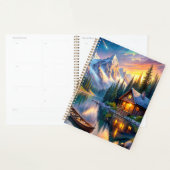 Een sereen landschap tijdens zonsondergang planner (Display)