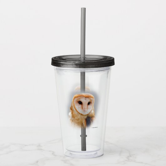 Een Serene en een mooie Barn Owl Acryl Drinkbeker (Voorkant)