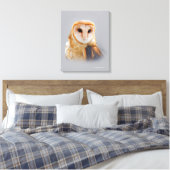 Een Serene en een mooie Barn Owl Canvas Afdruk (Insitu (Slaapkamer))