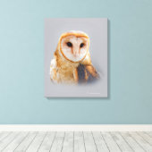 Een Serene en een mooie Barn Owl Canvas Afdruk (Insitu (Houten vloer))