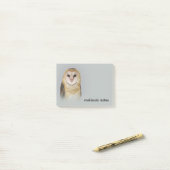 Een Serene en een mooie Barn Owl Post-it® Notes (Op bureau)
