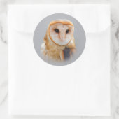 Een Serene en een mooie Barn Owl Ronde Sticker (Tas)