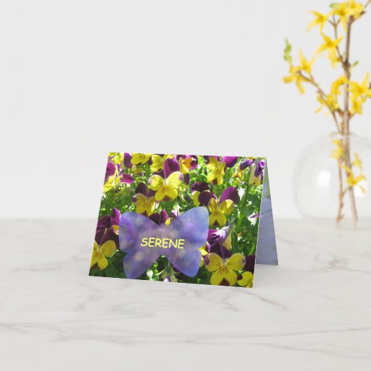 Een Serene Pansy Garden kaart (Gele Bloem)