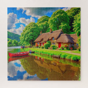 Een serene plattelandstaal legpuzzel