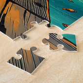 Een serene reiger voor kinderen legpuzzel (Zijkant)