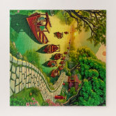 Een serene riverside scene legpuzzel (Horizontaal)