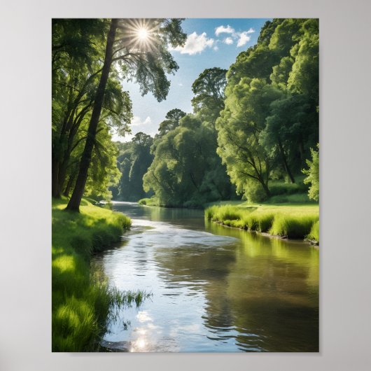 Een serene rivier landschap poster (Voorkant)