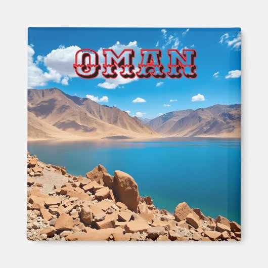 Een serene turquoise Omaanse kustinham Magneet (Voorkant)