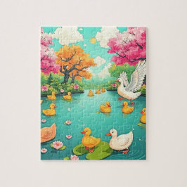 Een serene vijver kinderen; s legpuzzel