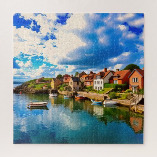 Een serene waterkant legpuzzel (Verticaal)