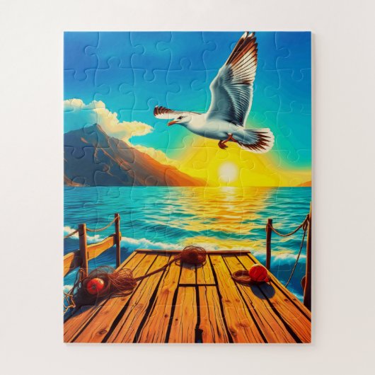 Een serene waterkant voor kinderen legpuzzel (Verticaal)
