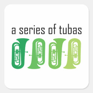 Een serie van Tubas Vierkante Sticker