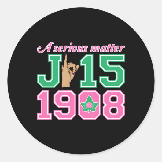 Een serieuze zaak J15 Founder's Day aka Handteken Ronde Sticker (Voorkant)