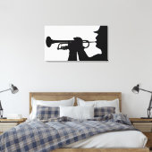 Een servicelid speelt een melodie canvas afdruk (Insitu (Slaapkamer))