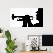 Een servicelid speelt een melodie poster (Thuiskantoor)