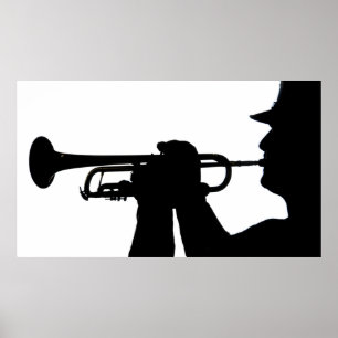 Een servicelid speelt een melodie poster