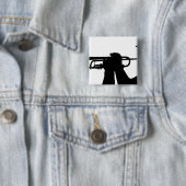 Een servicelid speelt een melodie vierkante button 5,1 cm (In situ)