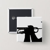 Een servicelid speelt een melodie vierkante button 5,1 cm (Voorkant /achterkant)