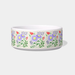 Een set bloemen geschilderd in waterverf  voerbakje