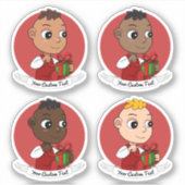 Een set gevarieerde schattige kerstbaby - v2 sticker (Voorkant)