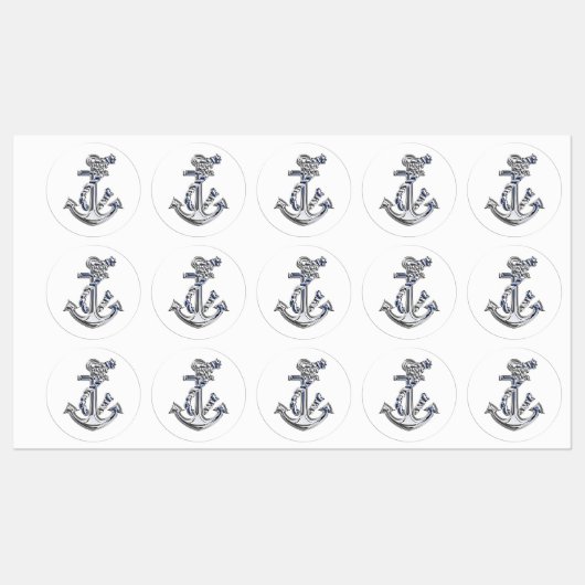 Een set nautisch ontwerpanker labels (Vel)