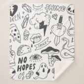 Een set schattige graffiti-doedels sherpa deken (Voorkant)