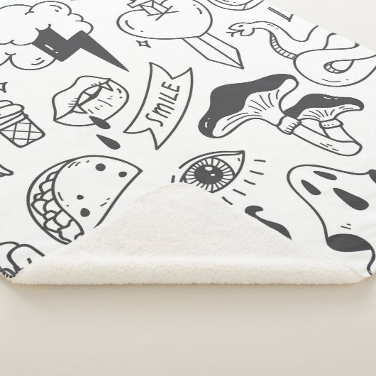 Een set schattige graffiti-doedels sherpa deken (3/4)