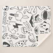 Een set schattige graffiti-doedels sherpa deken (Voorkant (horizontaal))