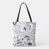 Een set schattige graffiti-doedels tote bag (Achterkant)